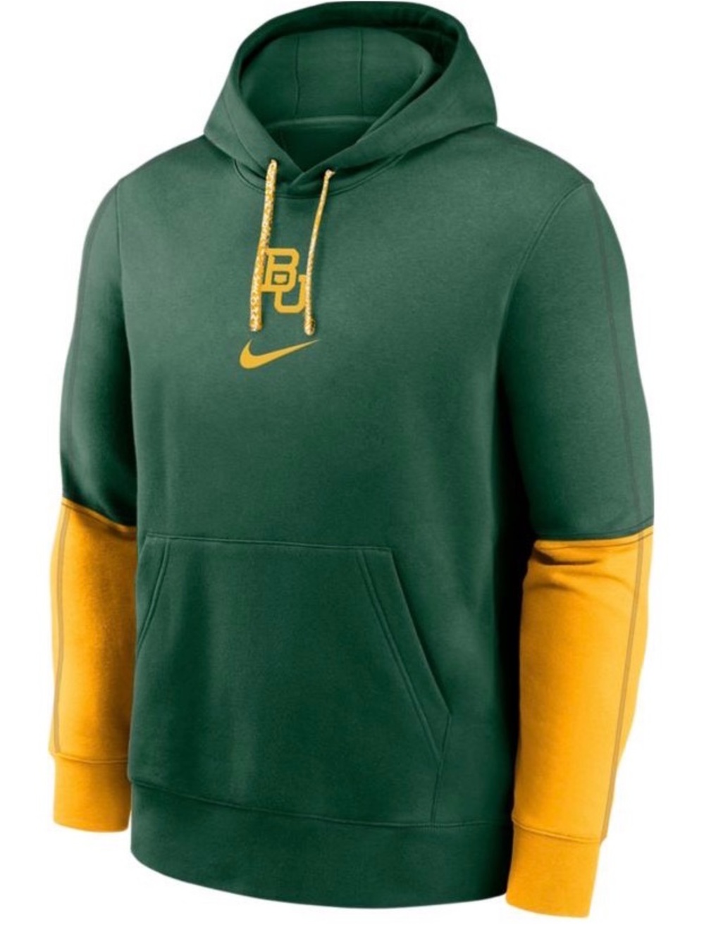 NWT Nike Baylor University Hooded Sweatshirt Yellow Green Official On Field App